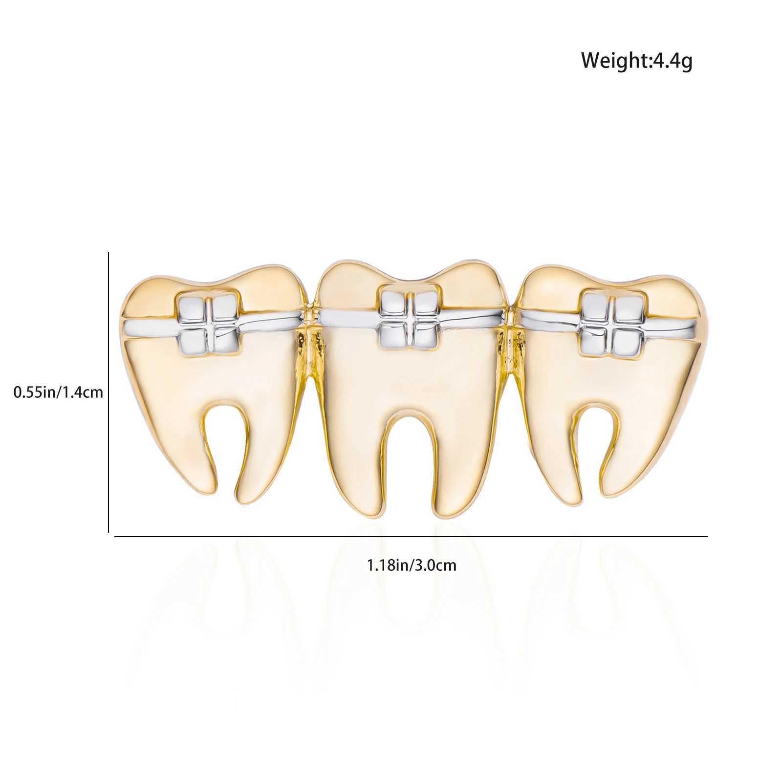 DCARZZ Cute Tooth Pin Gold Plated Silver Plated Medical Exquisite Tooth Badge Collar Pin Metal Womens Gift Doctor Nurse Jewelry W240815