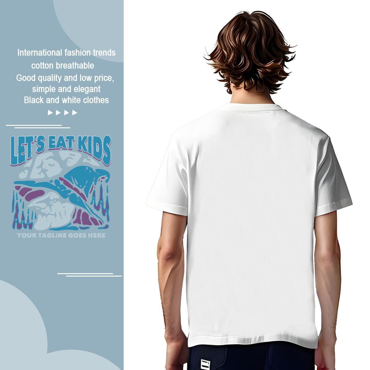 Loose dolphin 230g Cotton Men Tshirts Hip Hop Short Sleeve Soft T Shirts Men Classic DIY Tees