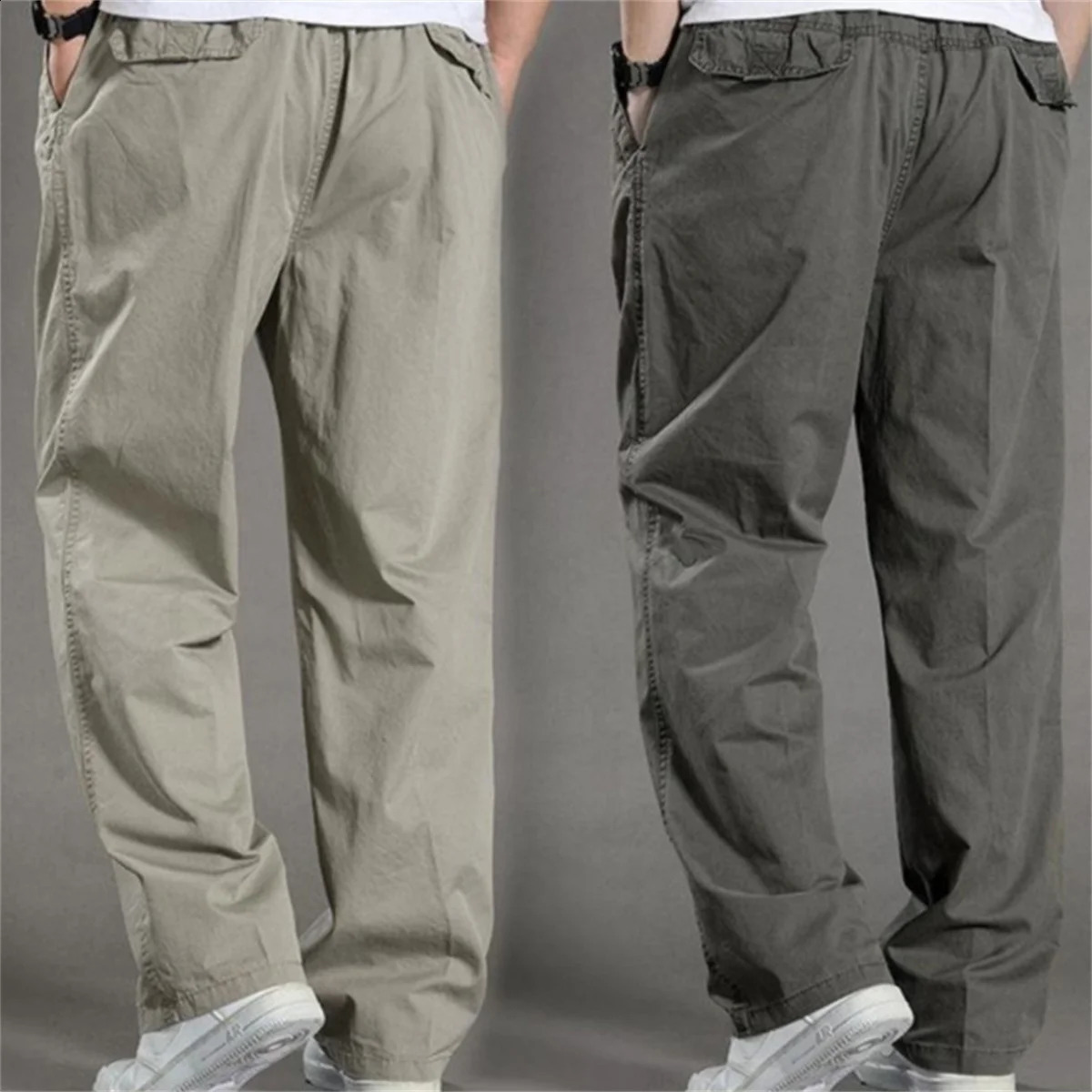 Mens Cargo Pants Summer Spring Cotton Work Wear Cotton Large Size Casual Climbing Joggers Sweatpants Hombre Autumn Trousers 240819 - view 3