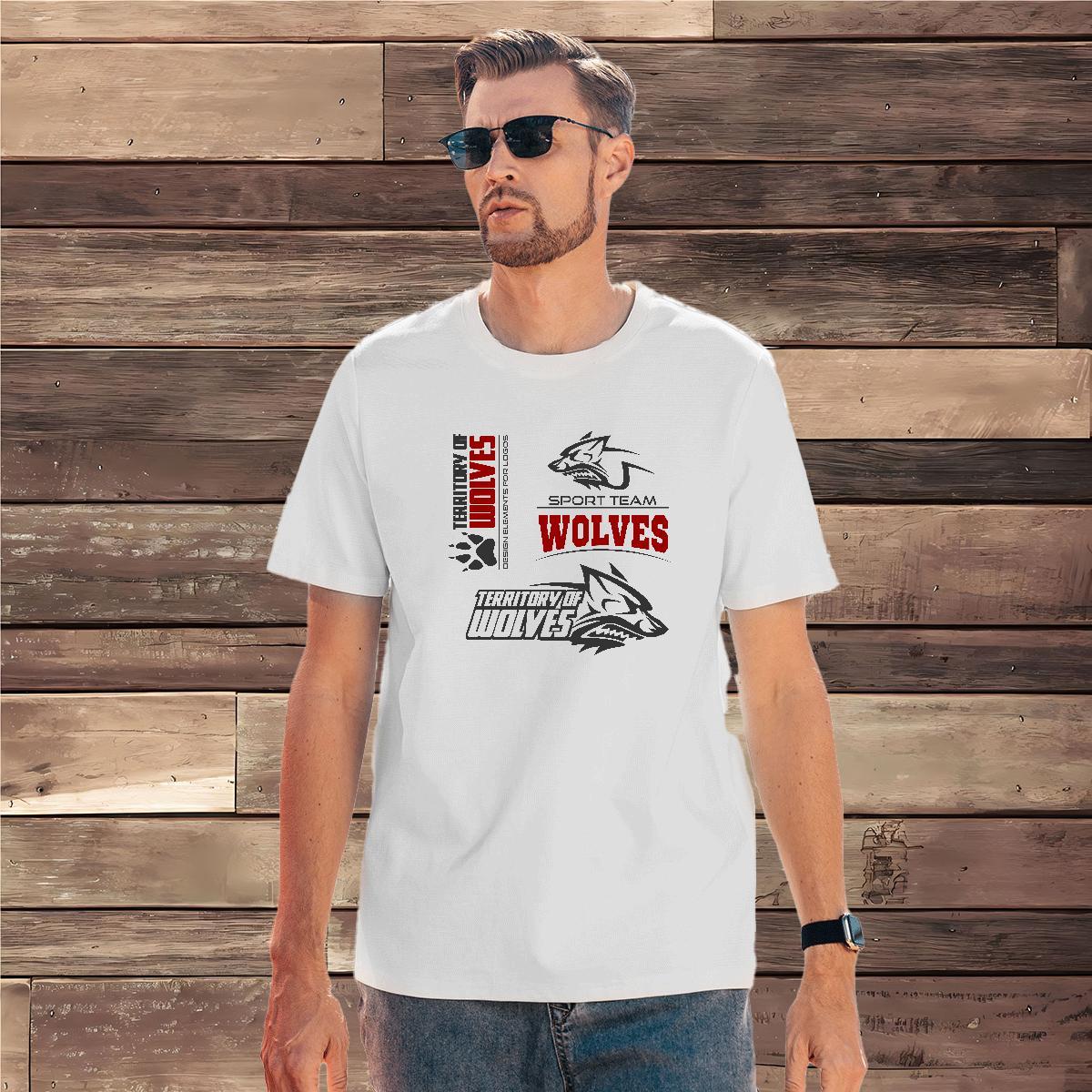 Designer T Shirts Men wolf Breathable Short Sleeve Casual Plus Size Custom 100% Cotton 230g Men Tees 2024 DIY Polos
