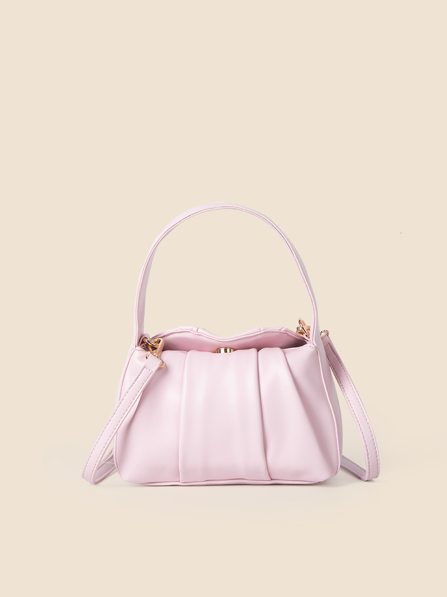 2024 New Folded Cloud Soft PU Fashionable Handheld Small Square Bag, Unique and High end Single Shoulder Crossbody Bag