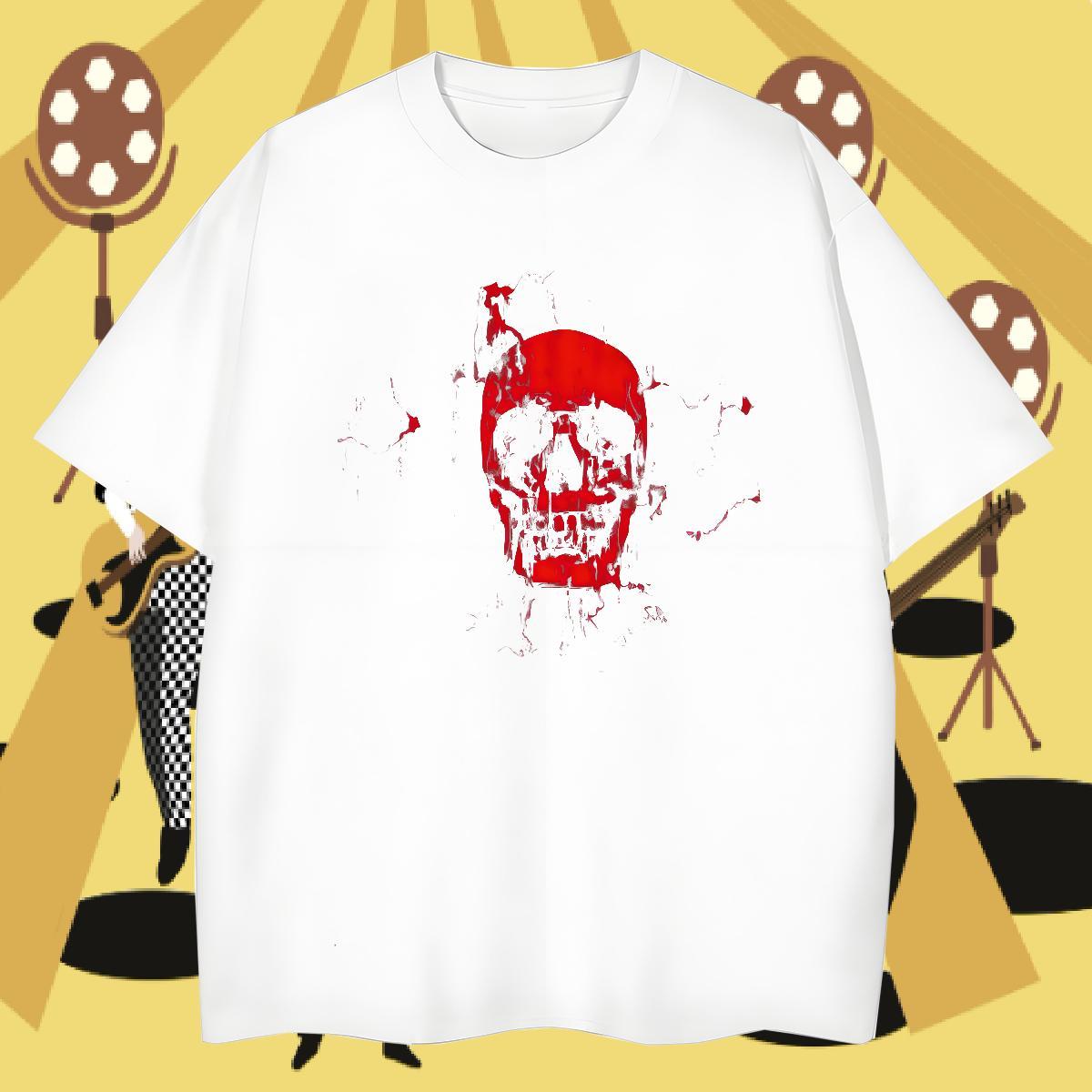 Designer skull Men Tees 230g 100% Cotton Men T Shirts Skull Street wear Hip Hop Breathable Soft Brand Tee Shirt