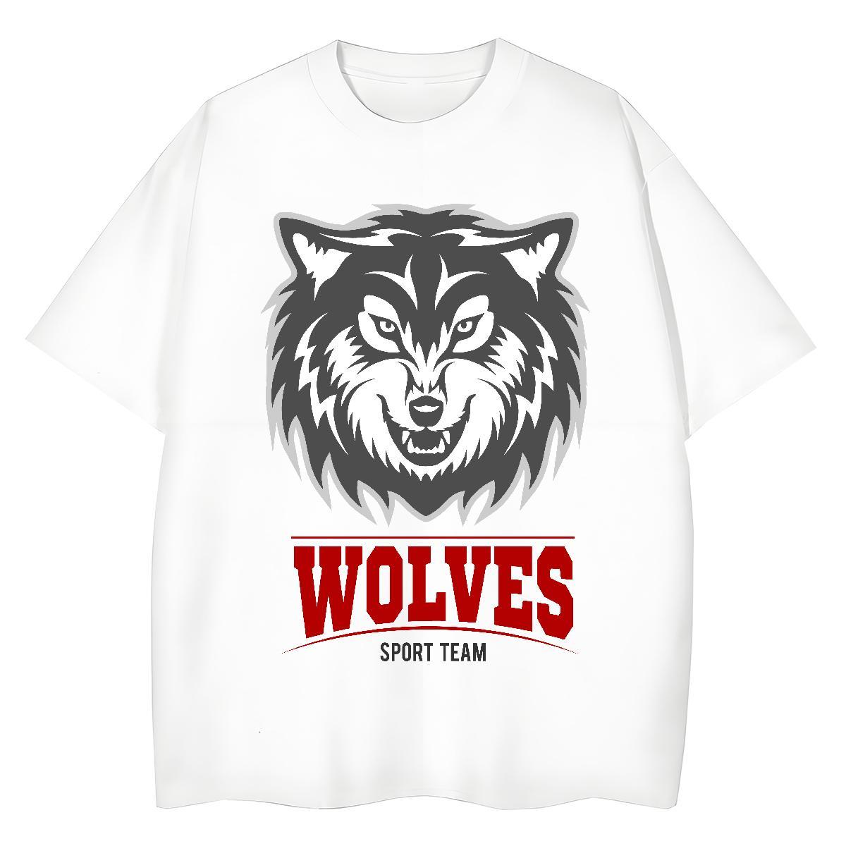 Designer T shirt wolf Breathable Short Sleeve Street Casual Cartoon Print 100% Cotton 230g Tshirts New Arrival Tops Tees