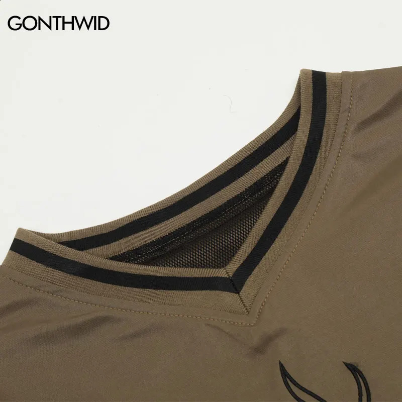 Vintage Shirt Y2K Embroidery Letter Flame Fire Long Sleeve Sports Tshirt Streetwear Men Hip Hop Harajuku V-Neck Loose Shirts Top 240820