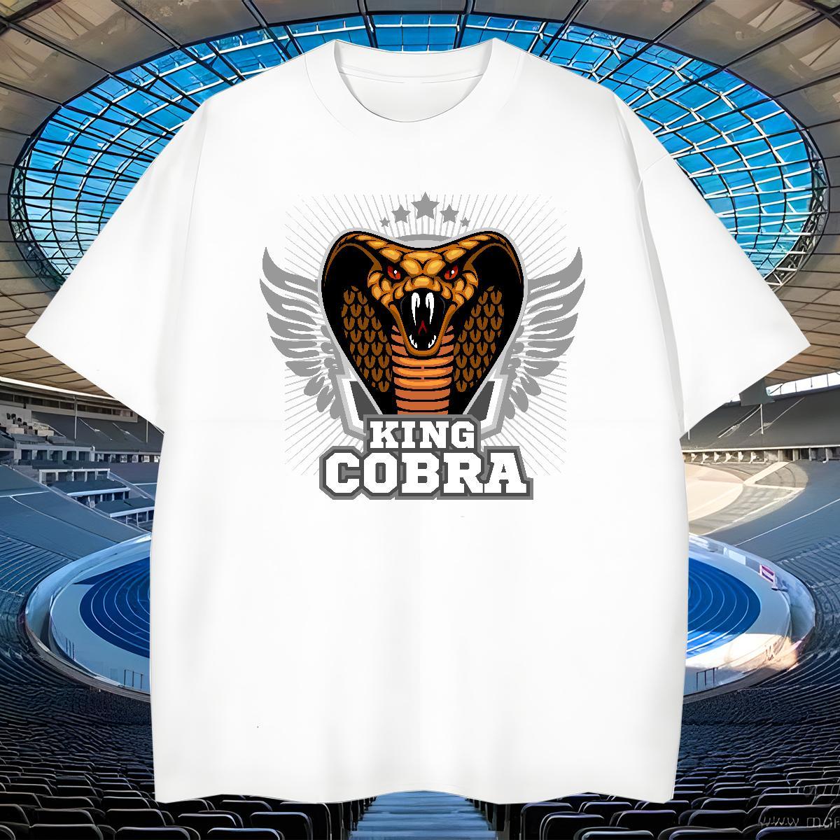 Popular T Shirts Men cobra Short Sleeve O-Neck Hip Hop Street Black White 100% Cotton 230g Men Tshirts Brand Tops Shirt