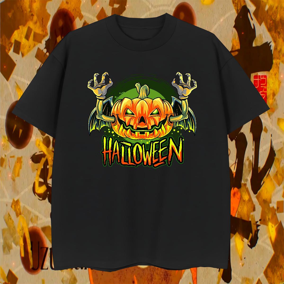 Brand T Shirts Men halloween Breathable Short Sleeve Casual Daily Wear Anime 100% Cotton 230g Men Tops Tees Designer Fashion Tee Shirt
