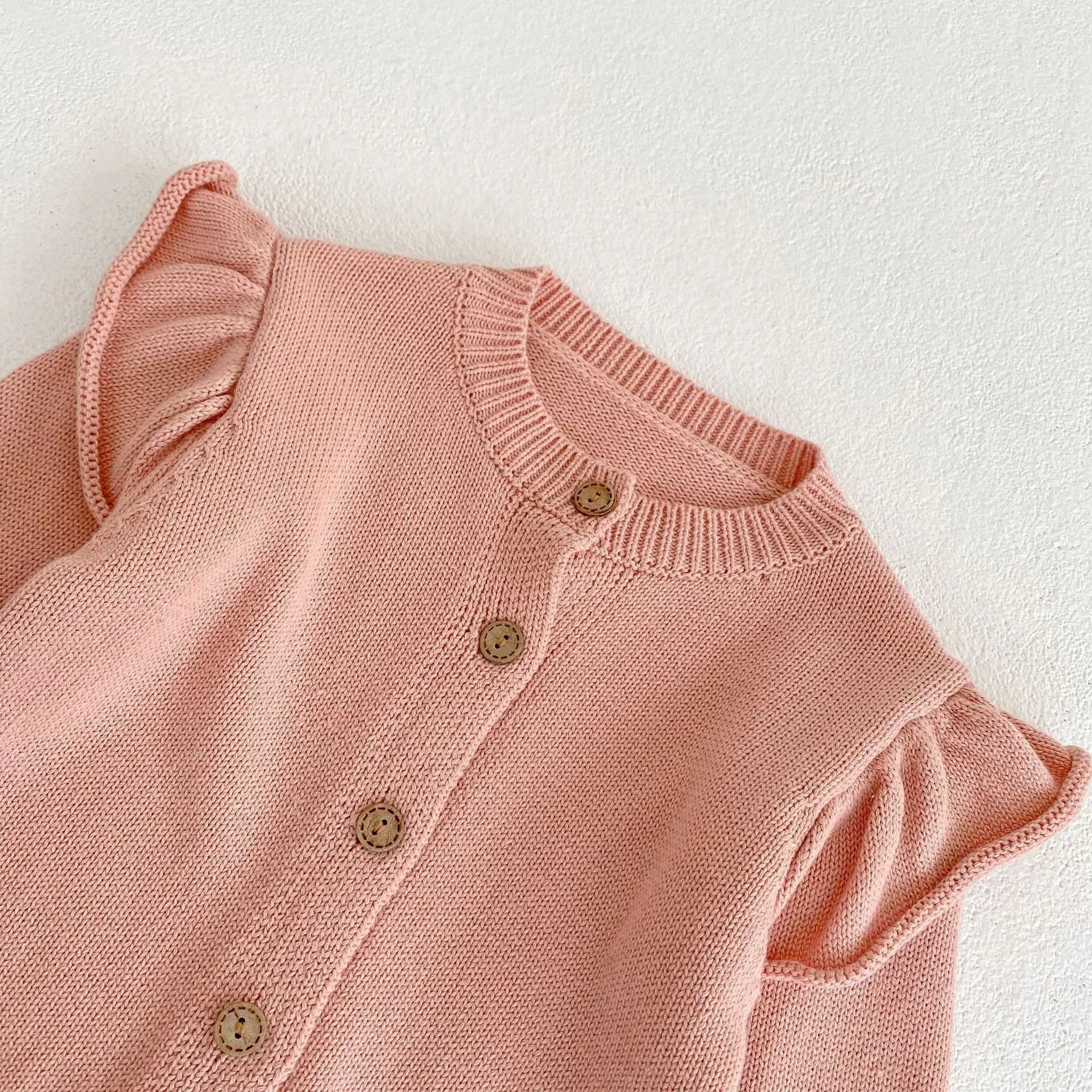 Instagram Autumn/Winter New Womens Fashion Sweater Baby Girl Childrens Coat Flying Sleeves Knitted Cardigan Cotton Versatile SXJ240819
