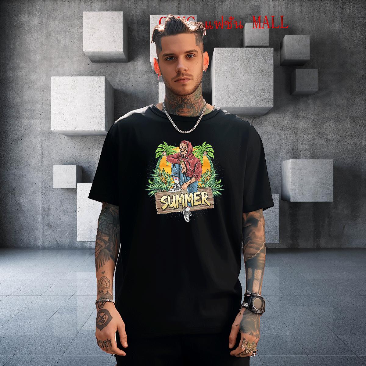 TOP Quality T-Shirts skull Short Sleeve O-Neck Spring Summer Custom Print Plus Size 230g 100% Cotton Tshirt for Man Woman DIY Customized Polos
