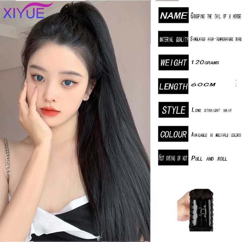 XIYUE European and American Wigs Womens Long Straight Hair Claw Editing Ponytail Braids Natural and Realistic Claw Editing Style W240817