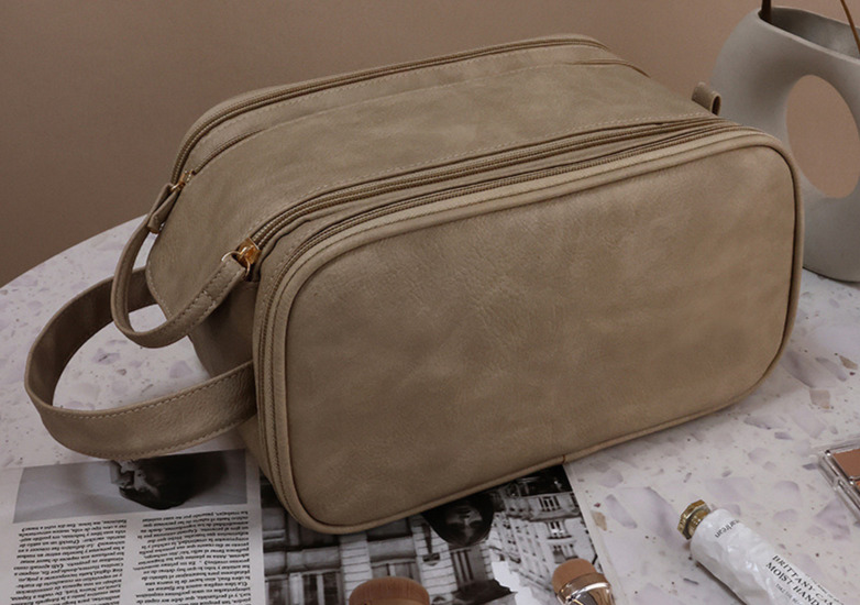 Swissmilitary High aesthetic double zipper with large capacity, portable for business trips, high-end makeup brushes, toiletries, storage bag #20