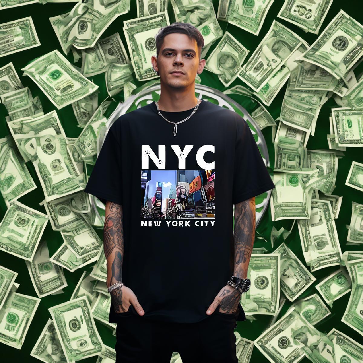 Popular Men Tees Daily Wear 230g Pure Cotton Custom Print Oversized Breathable Short Sleeve New York Men T Shirts New Designer Tee Shirt