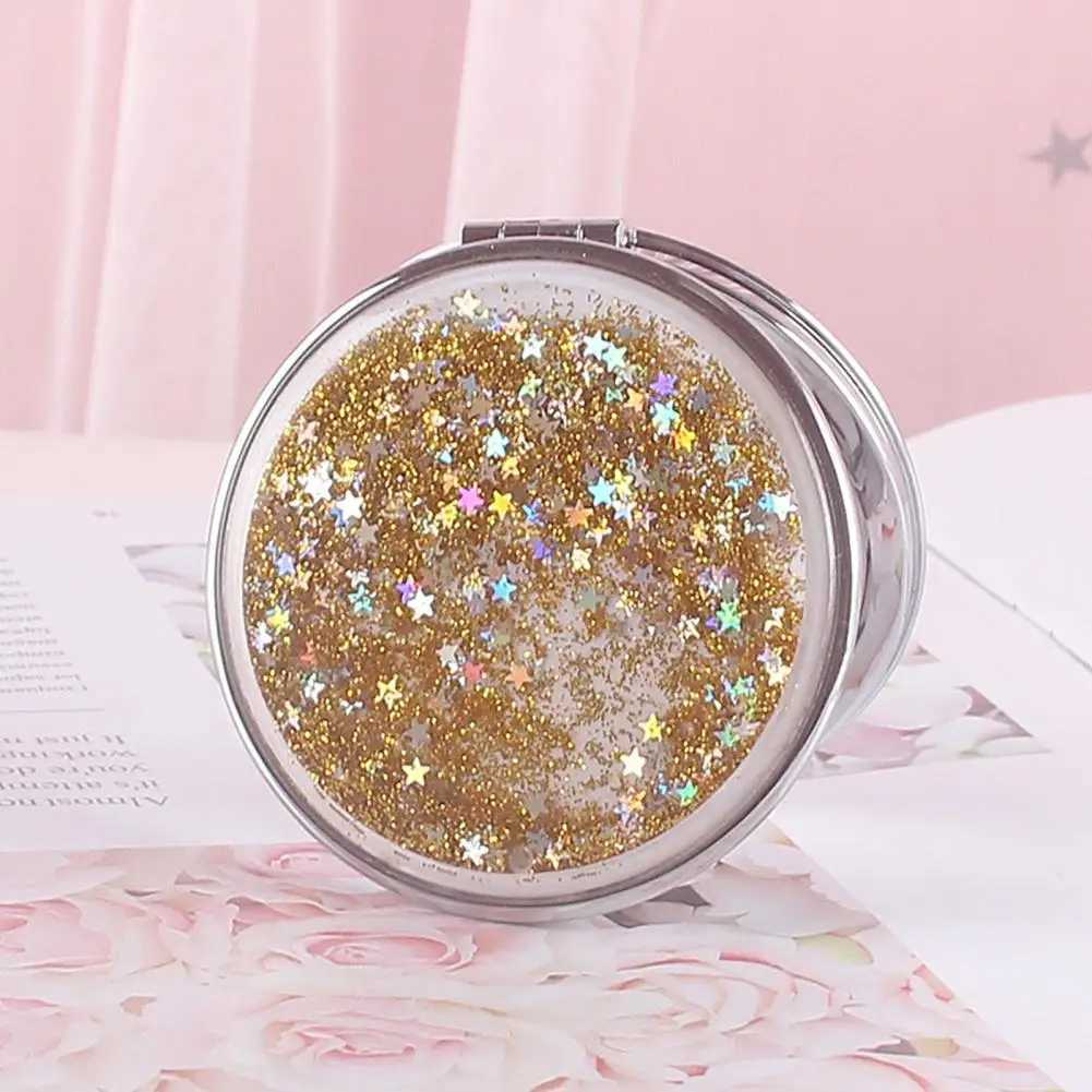 Makeup Mirror Chic Hand Mirror Pocket Mirror Square And Round Shape Pocket Mirror Nice Appearance Vanity Mirror Girl Present Y240819