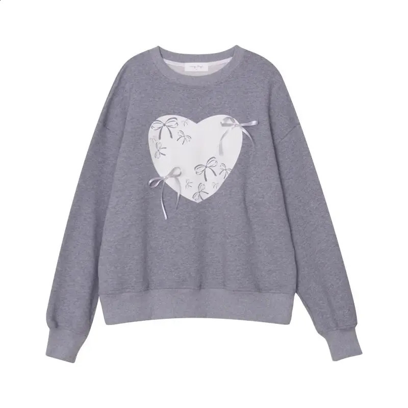 Spring and Autumn Fashion Round Neck Long Sleeve Printed Floral Womens Clothing Bow Thread Sportswear Korean Loose Top 240819