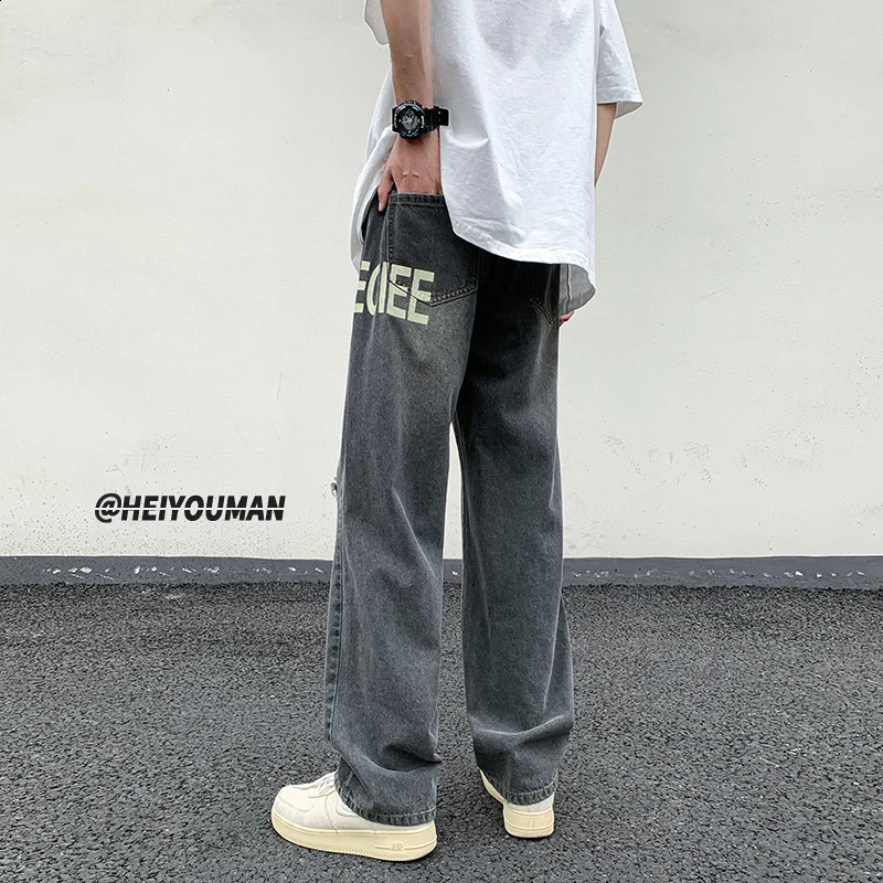 LAPPSTER Y2k Streetwear Baggy Jeans Pants Mens Ripped Black Hip Hop Cargo Stacked Jeans Male Korean Fashions Denim Pants 240819