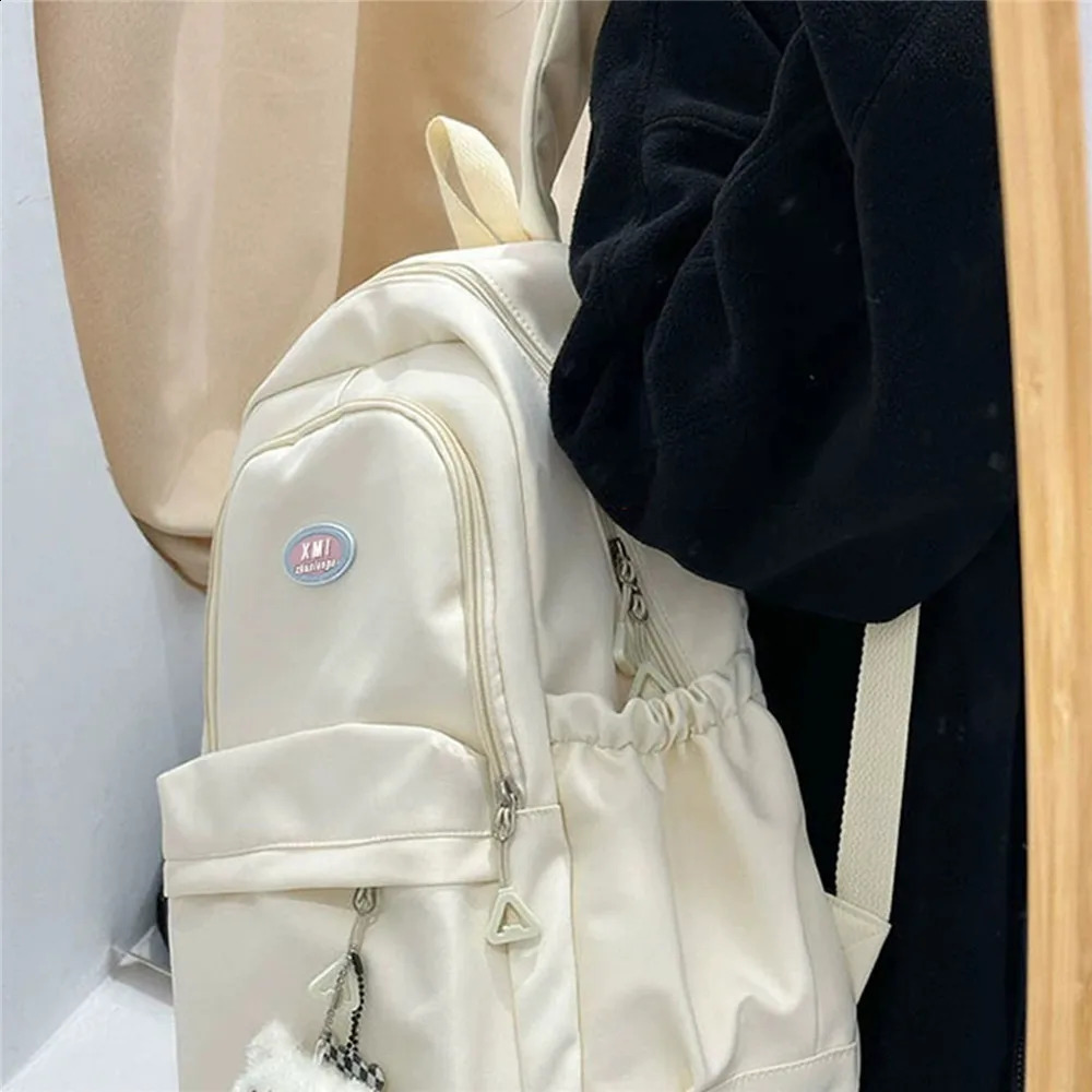 Cute large capacity backpack shoulder bag book nylon travel Knapsacks Kawaii candy color student daily zipper school 240820