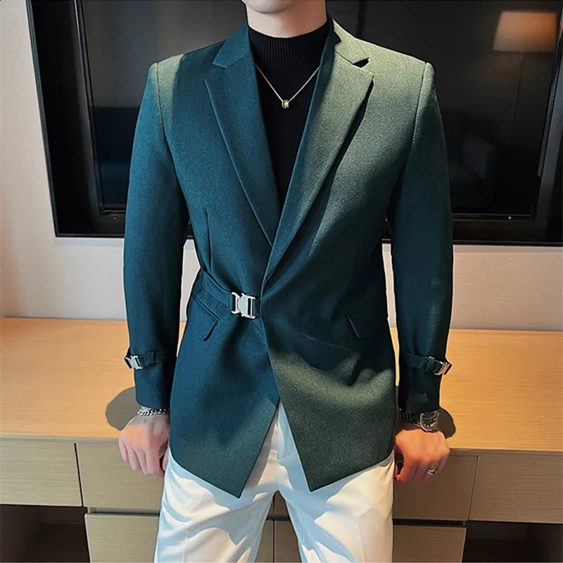 British style mens spring highquality business tailcoatmens slim fit fashionable suit jacketmens casual jacket S3XL 240819