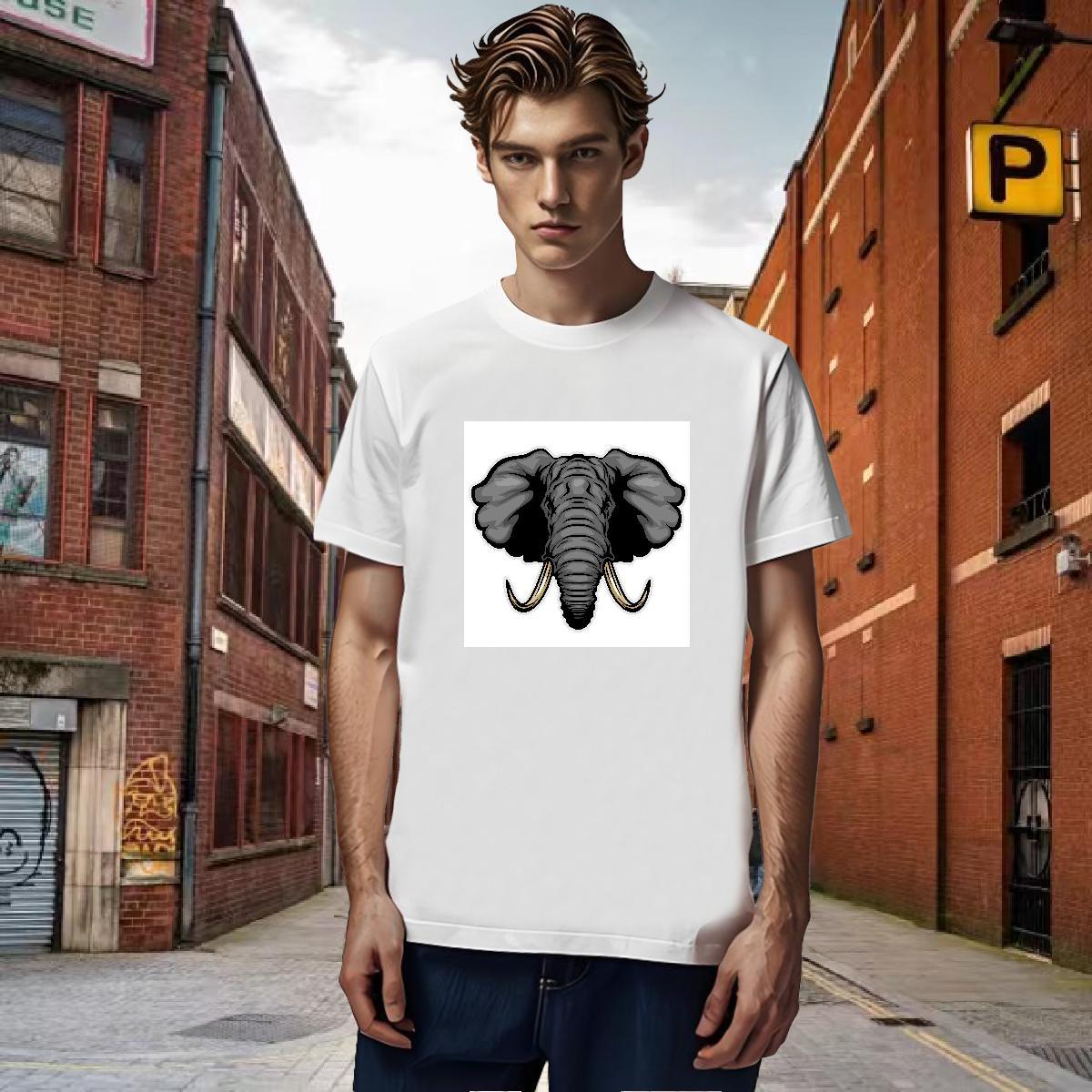 Loose Fit T Shirt For Man elephant Breathable Crew Neck Beach Anime 230g 100% Cotton Couples T Shirts Customized Top Tees