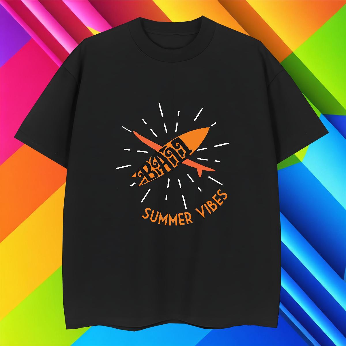 Loose summer vibe 230g Pure Cotton Mens Tshirts Casual Beach Short Sleeve O-Neck Man T Shirts 2024 Summer Plus Size Cartoon Tee Shirt