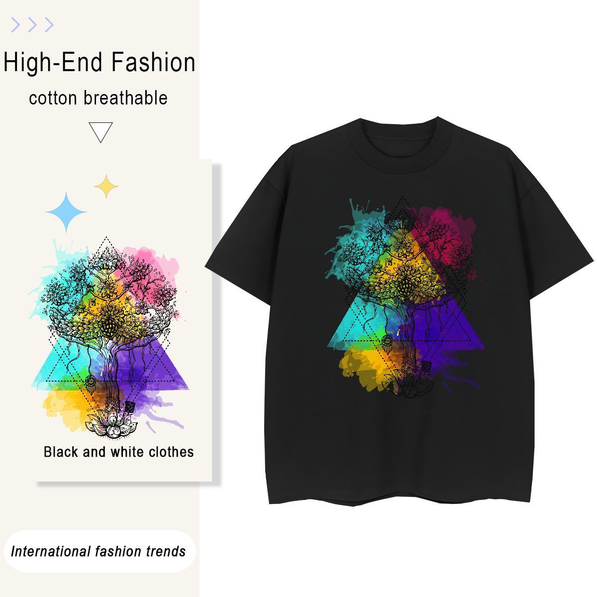 Classic Men Tees Casual 100% Cotton 230g Custom Big Size Round Neck Short Sleeve tree Mens T Shirts Stylist Tops Shirt