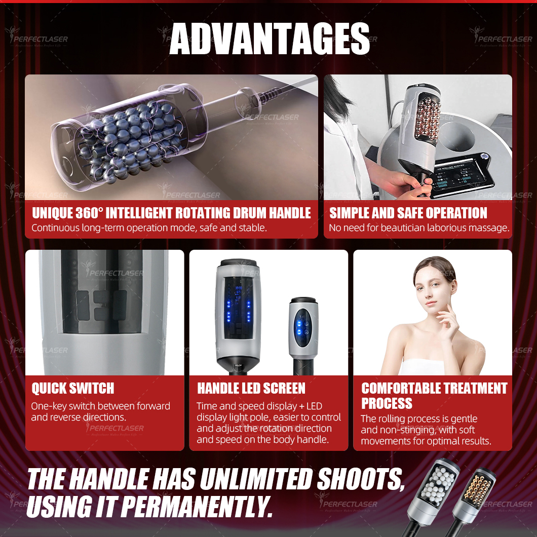 Body Face Roller slimming Machine Deep Smooth Cellulite Treatment Infrared Roller Massage Vacuum Therapy