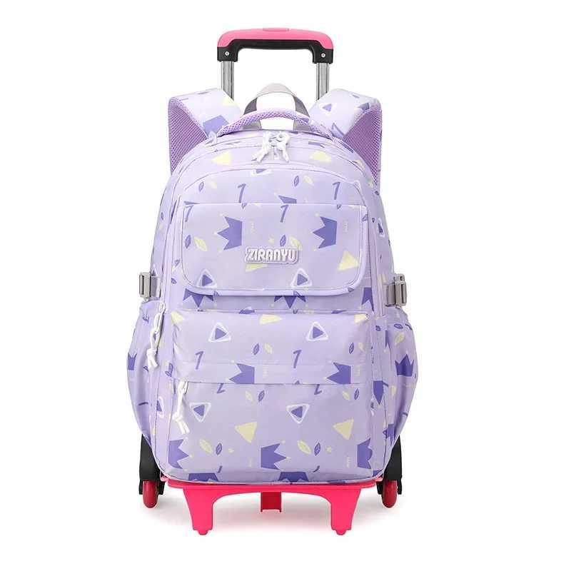 Children School Backpack Set with Wheels Students Bags for Girls Trolley Bag Cute Schoolbag Rolling Wheeled Backpack Child Girl Y240820