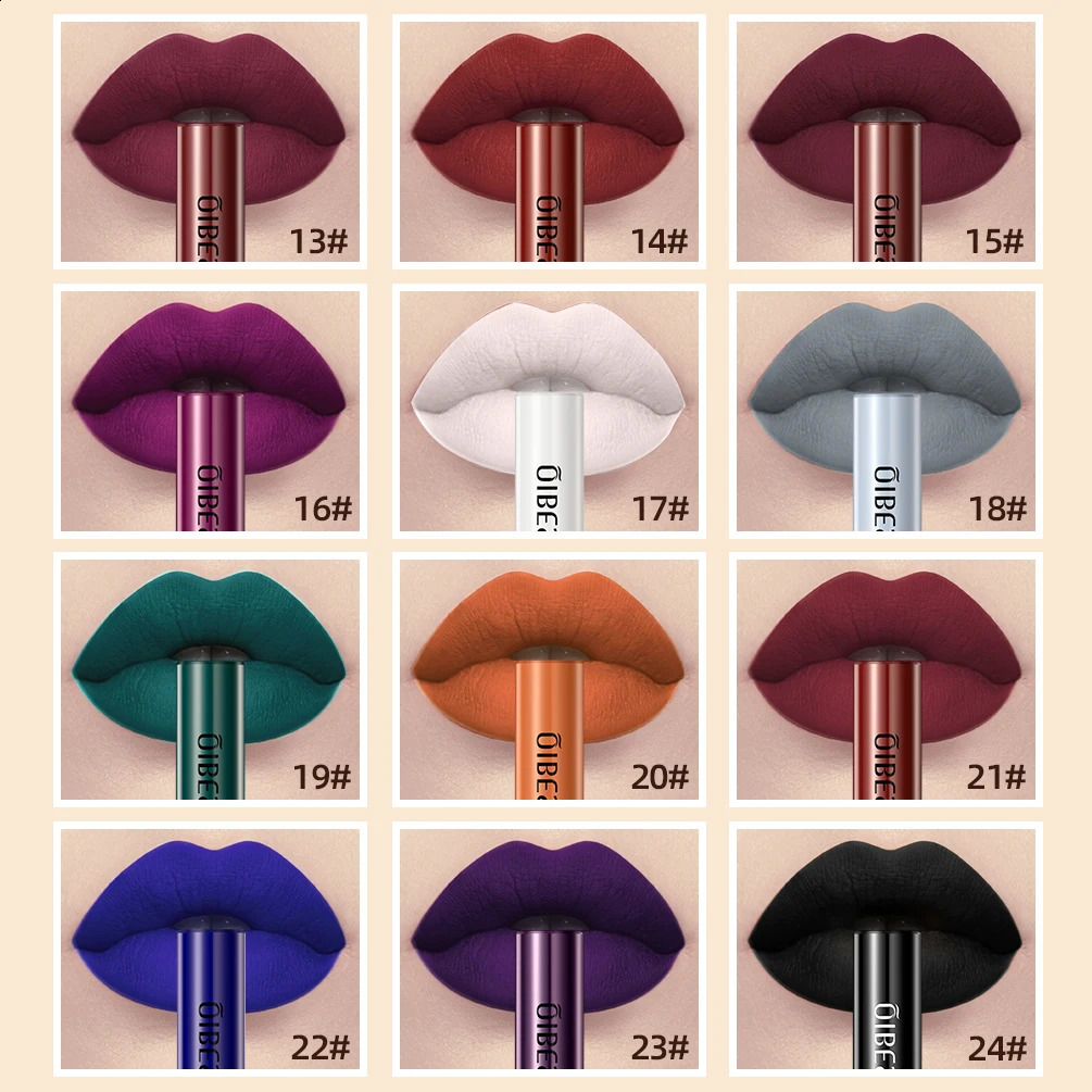 QI Matte Liquid Lipstick Waterproof Long Lasting Lip Gloss Velvet Mate Nude Red Tint Tube Lipsticks Lipgloss Makeup Cosmetic 240819
