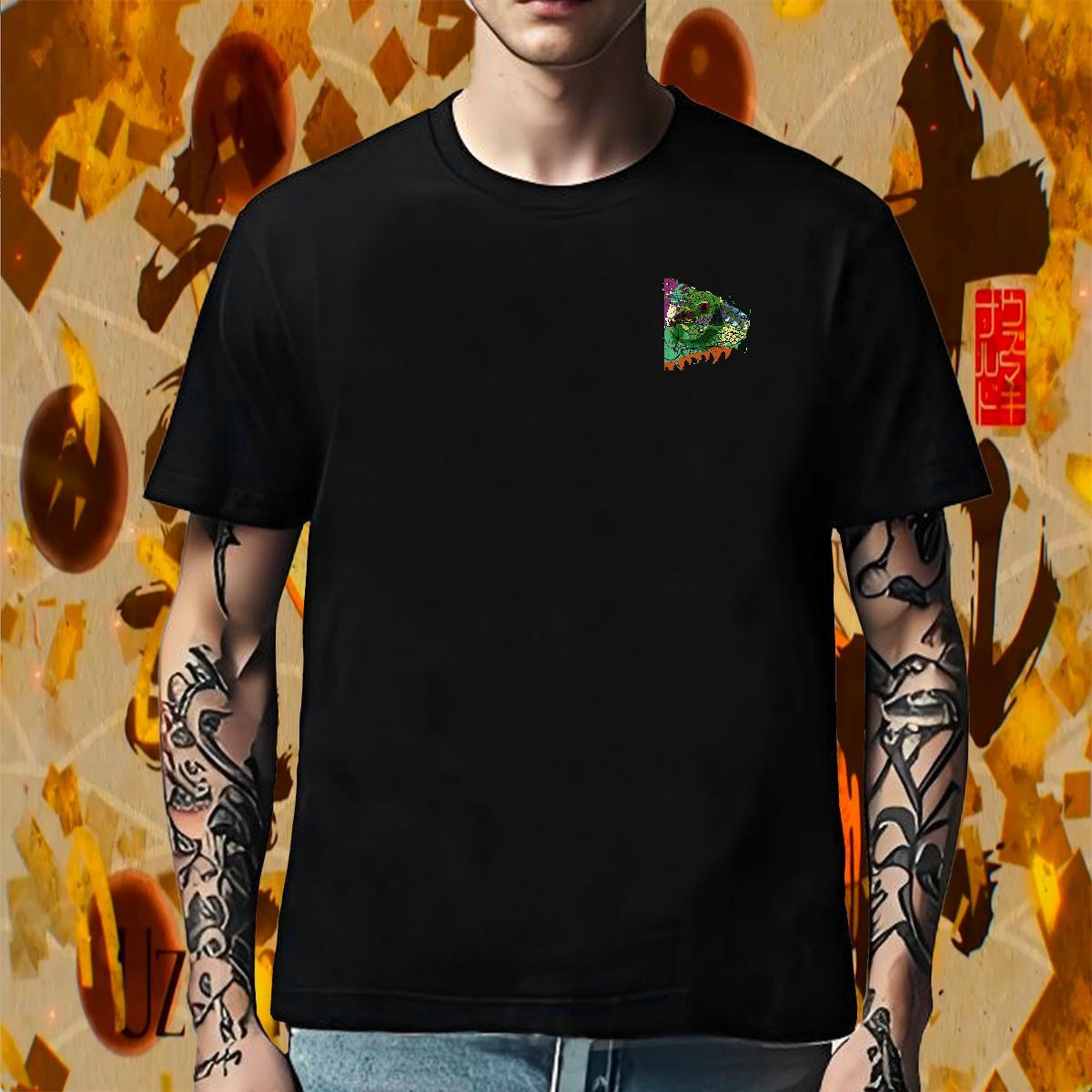 Comfortable Men Tops Tees Beach 100% Cotton 230g Oversized 3XL 4XL Breathable fish head T-Shirts Classic Casual Top Tees