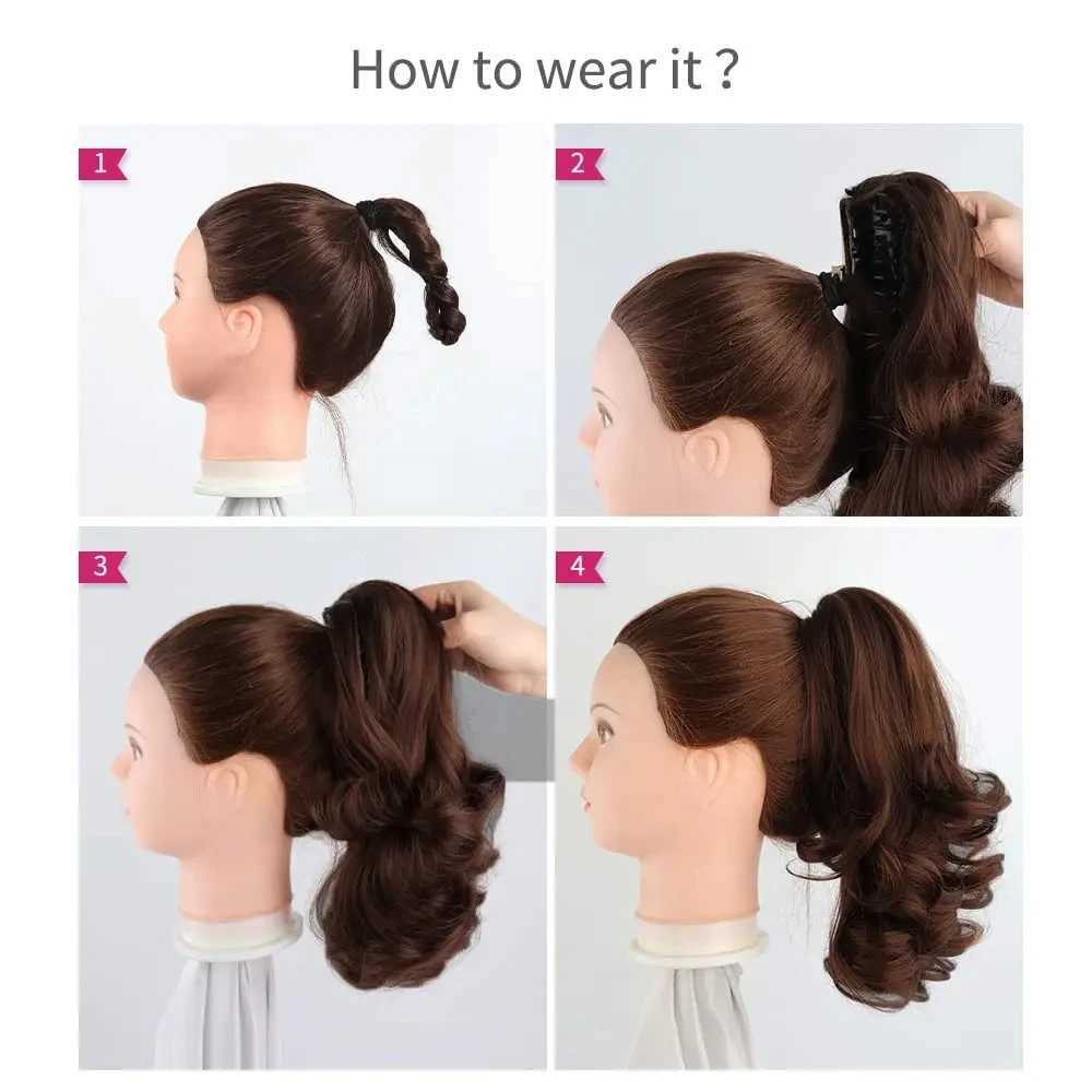 Wigsin 10 inch synthetic short curly ponytail claw clip hair extension cute female hair clip W240817