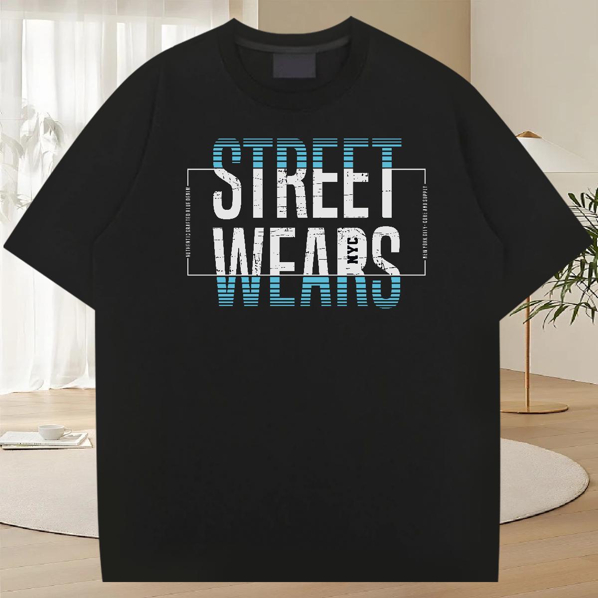 Popular Men Tops Tees Street wear Hip Hop 230g Cotton DIY Anime Breathable Short Sleeve letter Mens T Shirts New Arrival Tshirts