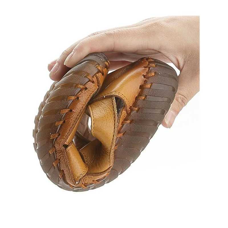 Women Casual Summer Ladies Soft Beach Sandals Walking Shoes Outdoor Comfort Classic Genuine Leather Woman Sandals Big Size 43 CL240806