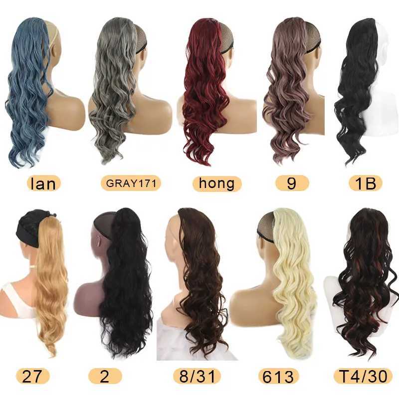 Synthetic shaver ponytail long curly hair big wavy hair high ponytail naturally fluffy W240817