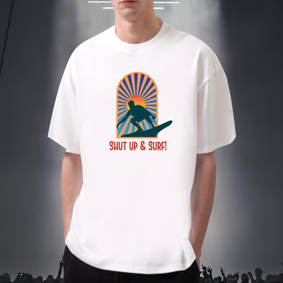 Classic sea 230g 100% Cotton Mens Tshirts Casual Breathable Crew Neck T shirt Customized White Plus Size Tops Shirt
