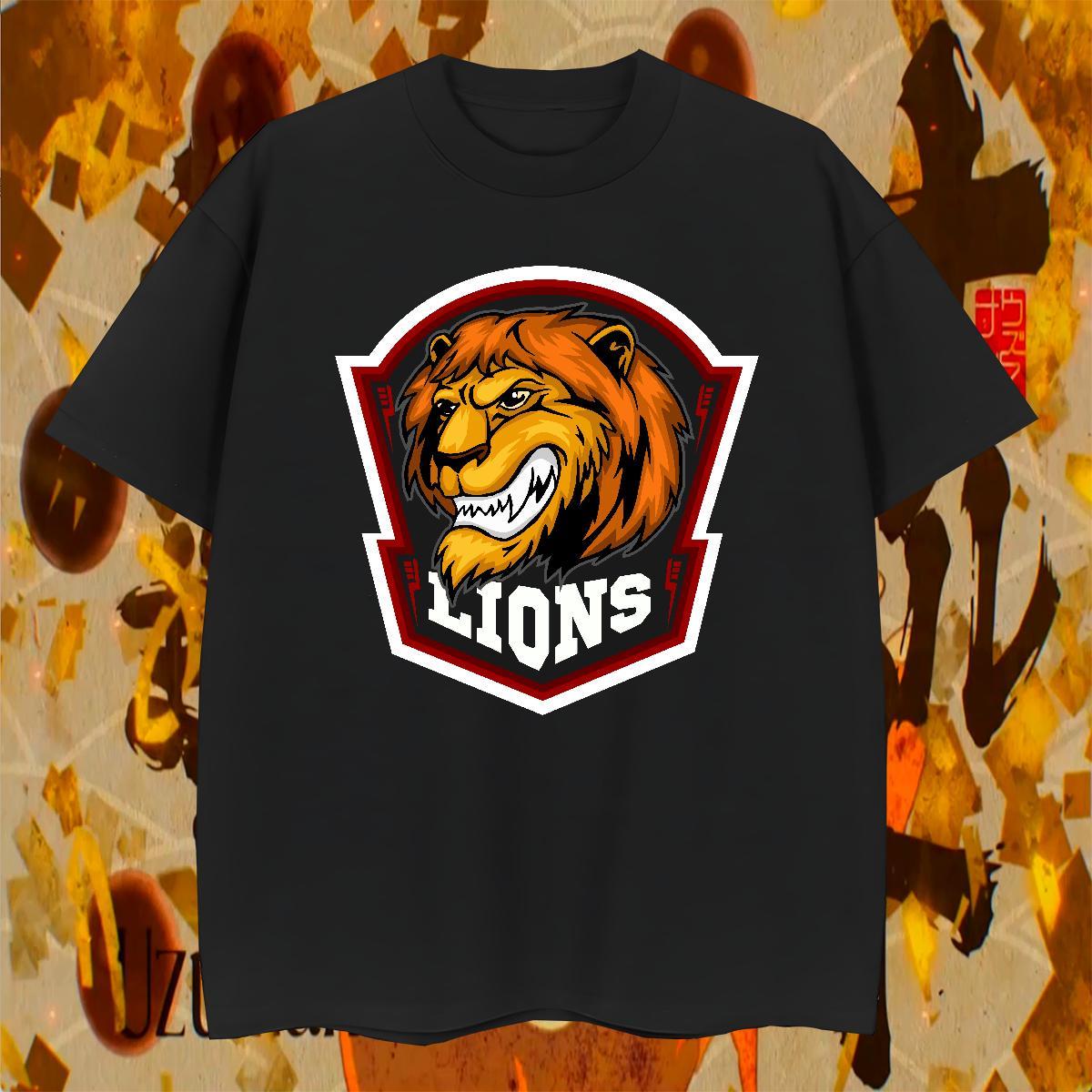 Cool Design T-Shirts lion Crew Neck Breathable Casual Daily Wear Asian Size 100% Cotton 230g Men Tops Tees Fashion Design Clothes