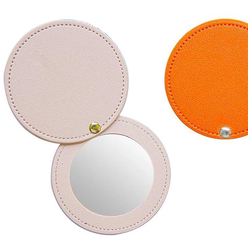 1PC Portable Mini Stainless Steel Makeup Pocket Mirror Round Shape Cosmetic Folding Pocket Compact Mirrors Y240819