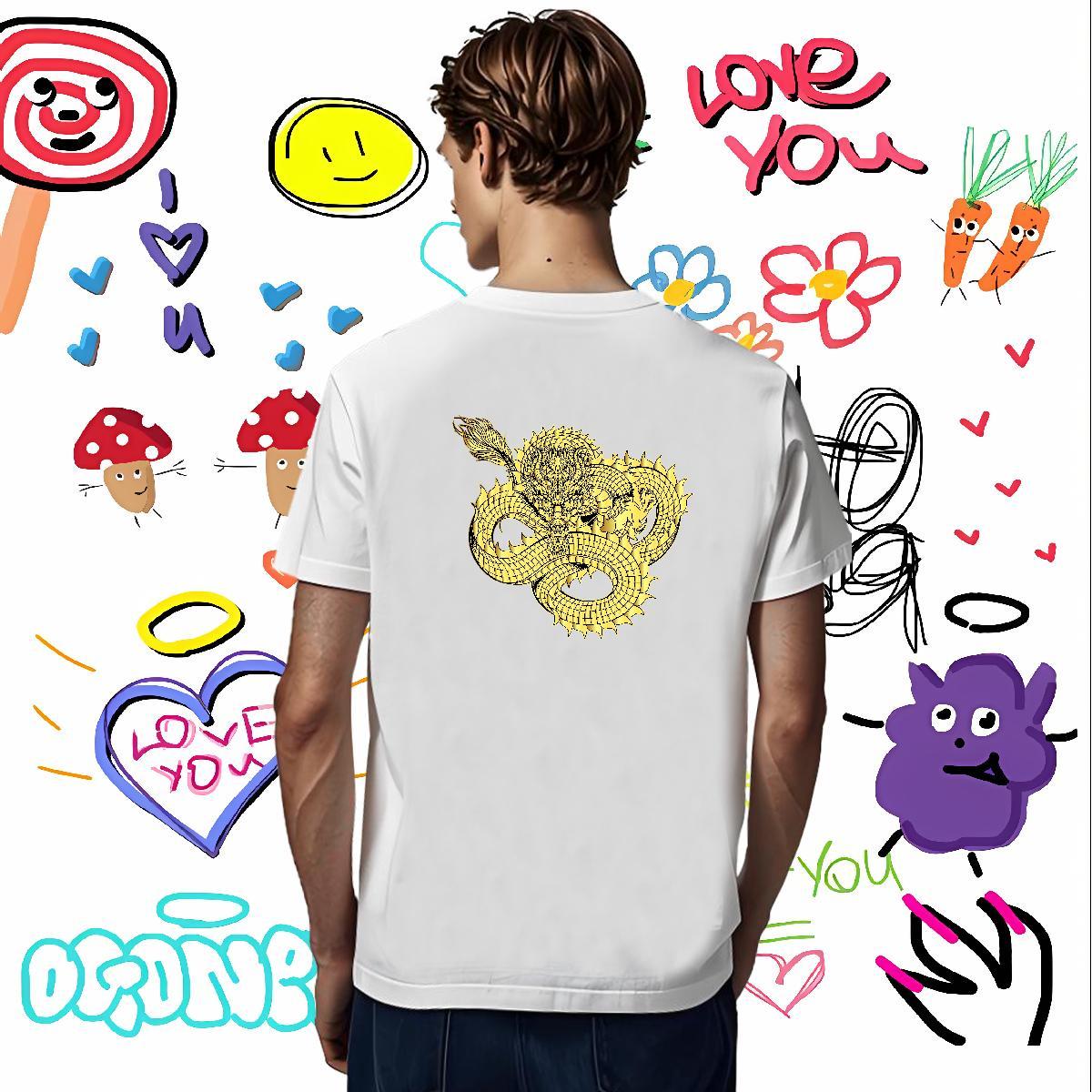 Men T Shirts 230g Cotton fierce Street Casual Breathable Short Sleeve Anime Tshirts 2024 New TOP Quality Tops Shirt