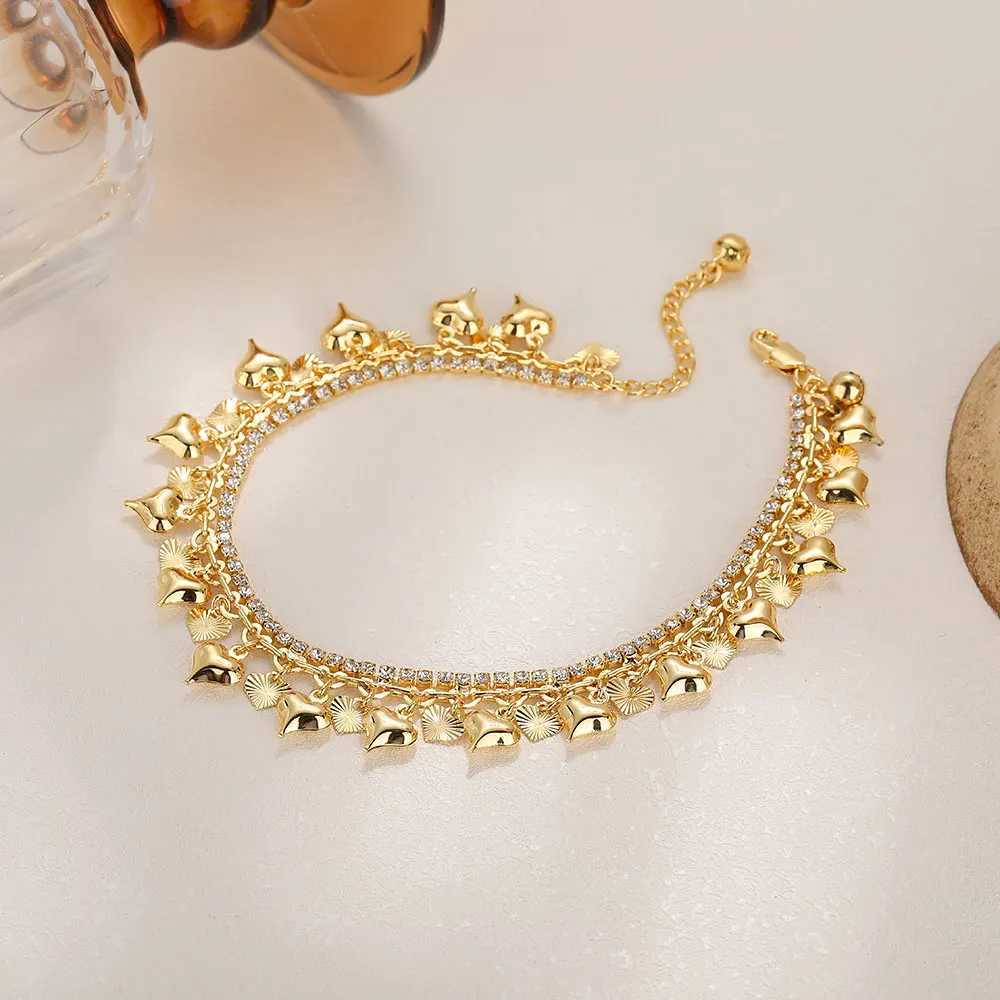 New copper plated heart-shaped pendant fashion trend for womens beach ankles W240815