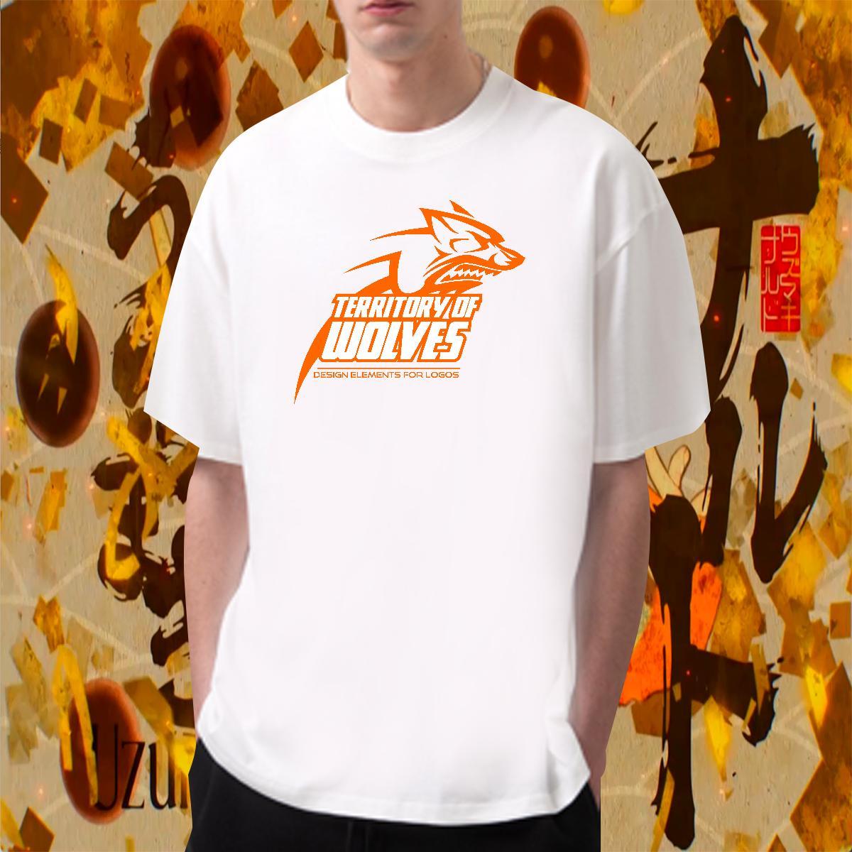 Loose Fit Couples T Shirts Anime Printing Street 230g Cotton Graphic Breathable Short Sleeve wolf T Shirts Men Fashion Designer Top Tees