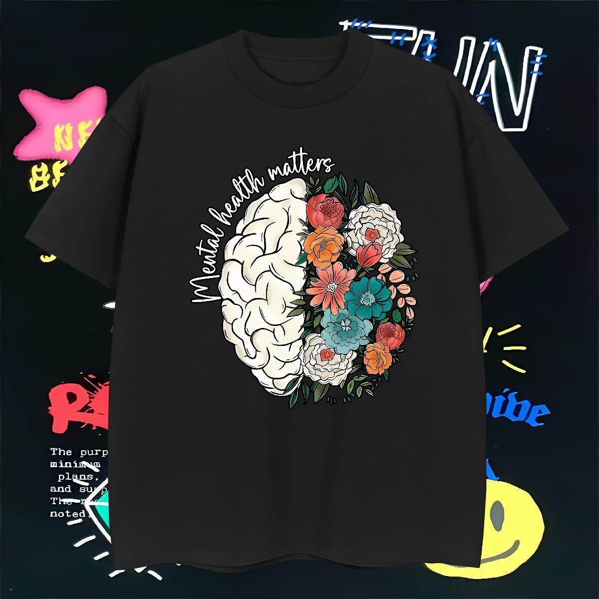 T Shirts Men 230g Pure Cotton flower Home Outdoor Crew Neck Breathable Cartoon Print Couples T Shirts Customized Soft Top Tees