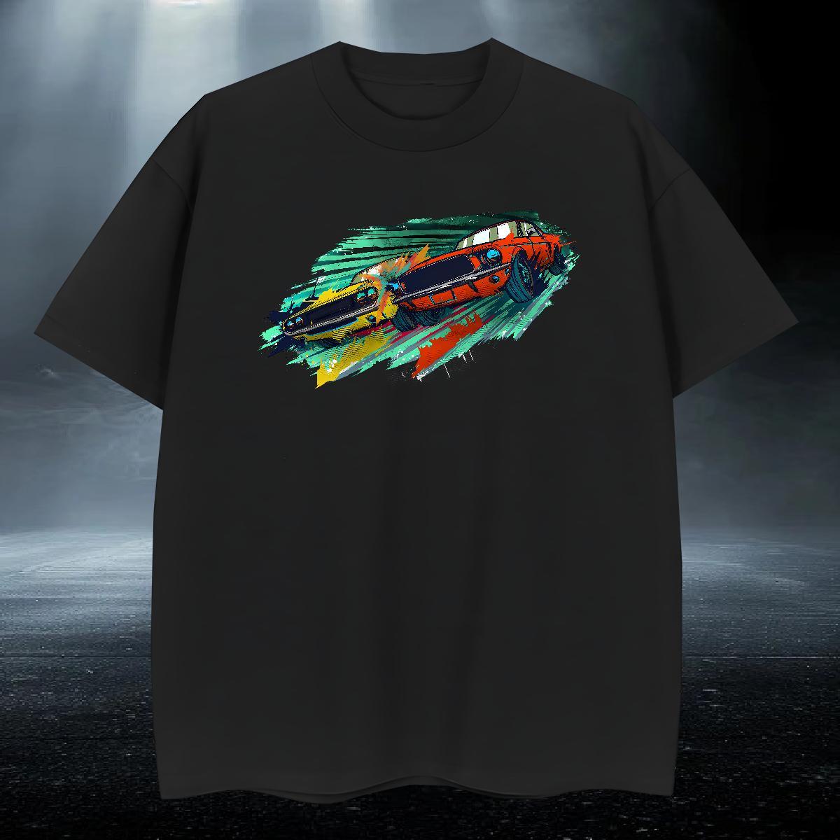High Quality Men Tshirts Casual 230g 100% Cotton Custom Big Size Pure Cotton car Men T Shirts Fashion Tops Shirt
