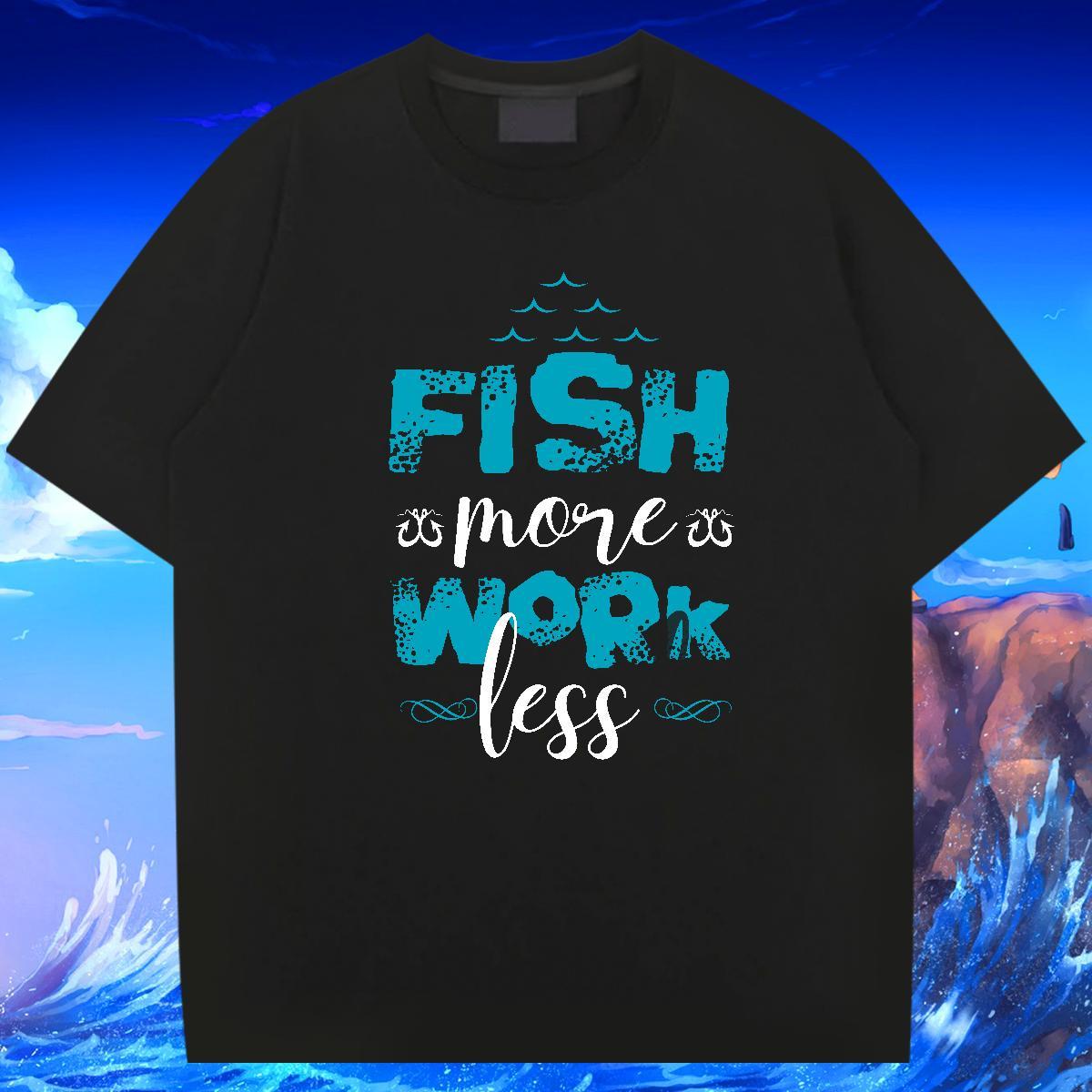 Free Shipping Men Tshirts Casual Daily Wear 230g 100% Cotton Skull Breathable fish T Shirt For Man Fashion Tops Tees