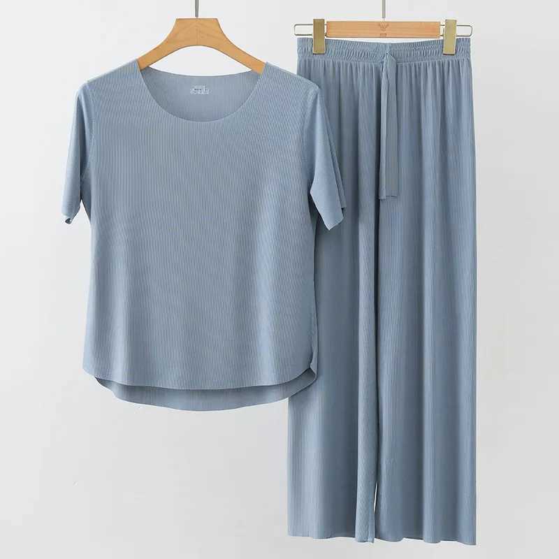 Pajama set for men and women matching casual wear summer short solid couple pajamas Korean soft fashion pajamasW240719