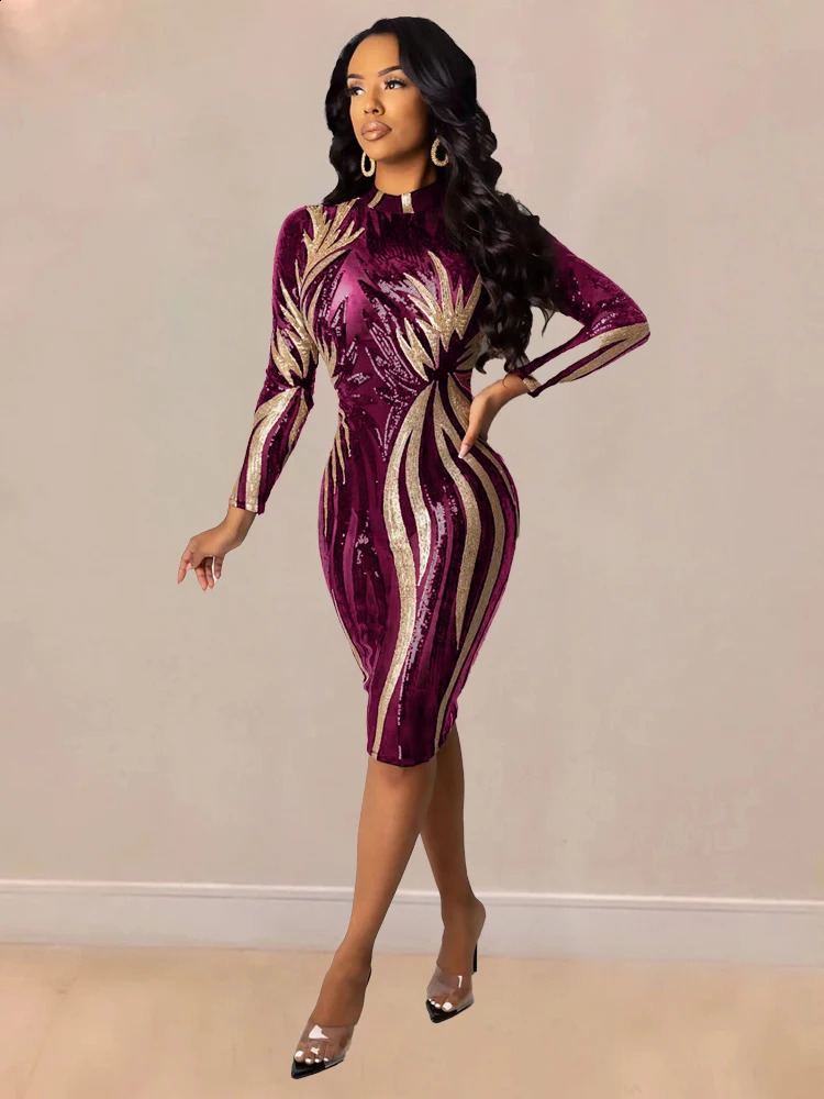 Sexy Perspective Sequin Printed Tight Fitting Dress For Womens Summer Nightclub Birthday Party Club Long Sleeved Hip Wrap Skirt 240819