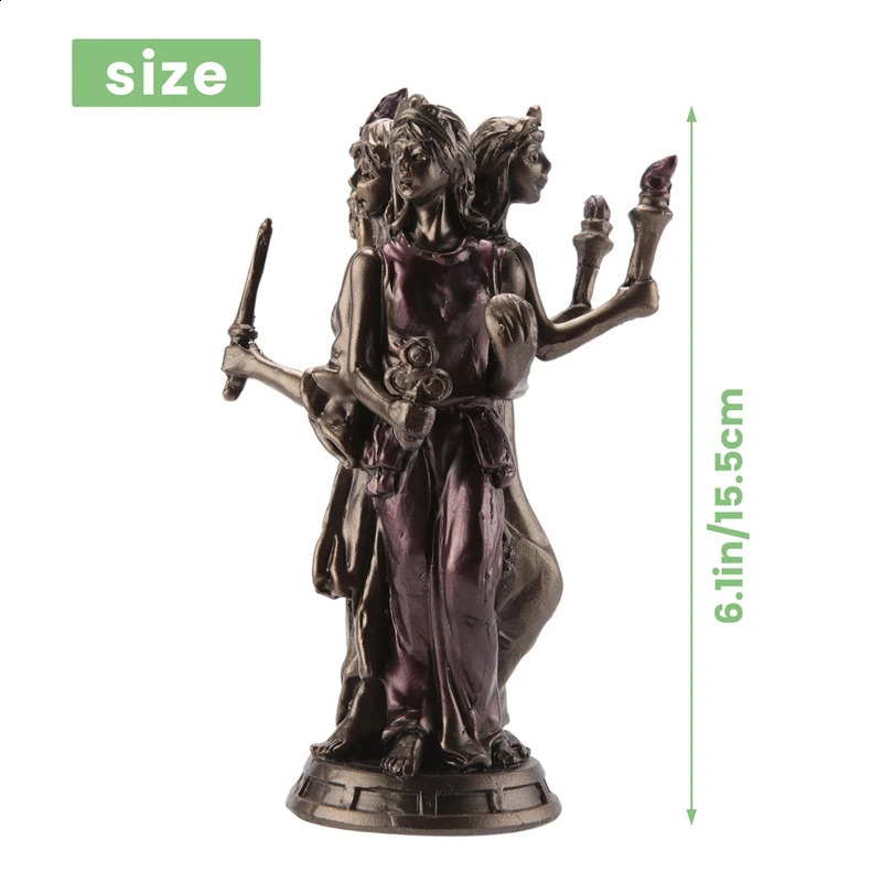Retro Greek Three Goddesses Resin Statue in Forms Hecate Goddess Sculpture Craftsmanship Home Desktop Decoration 240819