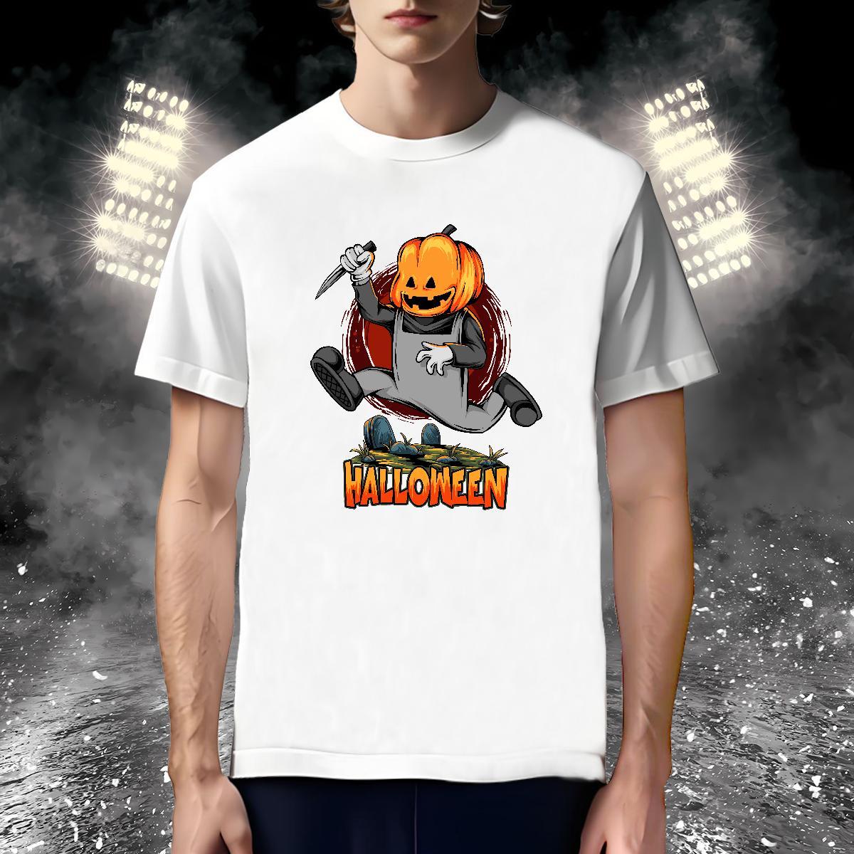 Cool Design Men T Shirts pumpkin Short Sleeve O-Neck Casual Daily Wear Cartoon Print 230g 100% Cotton Tshirt for Man Woman 2024 Summer Clothes