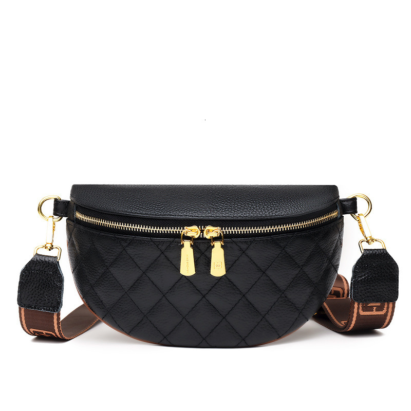 Head layer cowhide broadband crossbody new trendy Lingge soft chest for women versatile leather shoulder bag