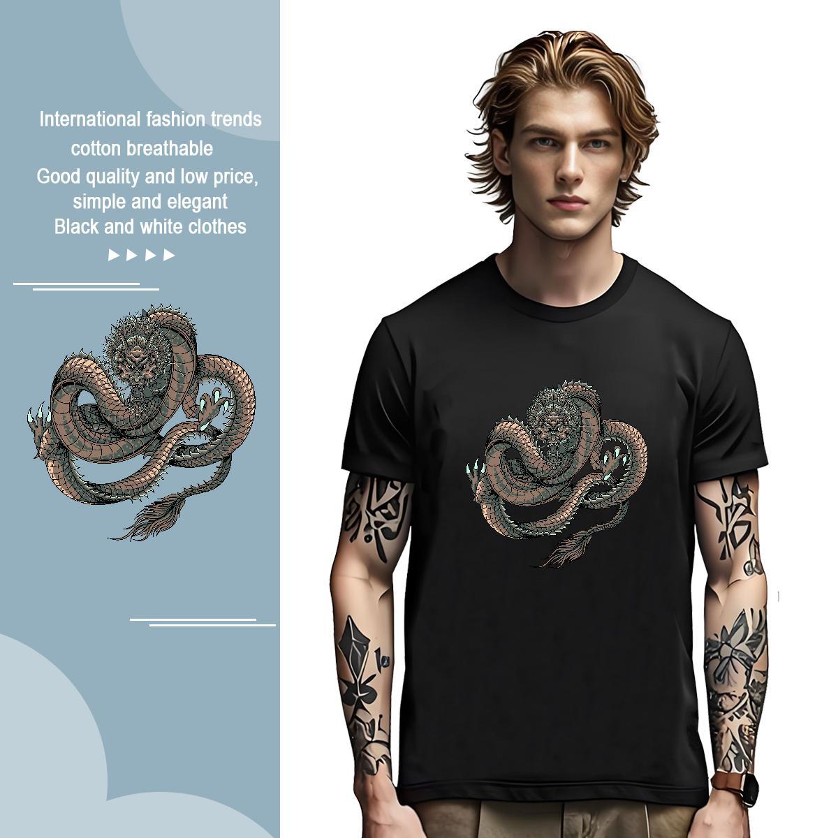 Mens T Shirts 230g Pure Cotton ferocity Casual Daily Wear O Neck Short Sleeves DIY Logo Oversized Men Clothes T-Shirt Customized Free Shipping Clothin