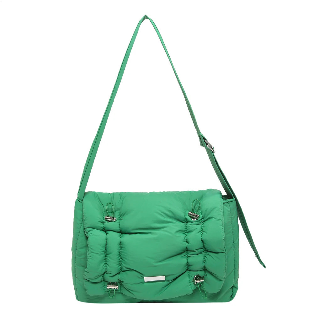 Women Fashion Top-handle Bags Adjustable Strap Puffer Messenger Bag Square Commuting Bag Soft Solid Color for Outdoor Travel 240819