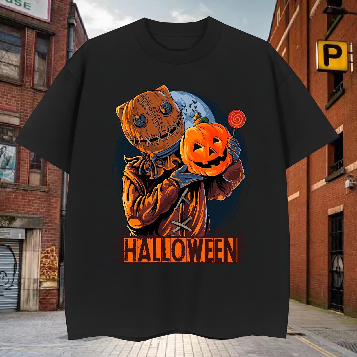 Men T Shirts 230g Cotton pumpkin High Street Hip Hop Round Neck Short Sleeve Custom Big Size Tshirts Fashion Casual Brand Polos