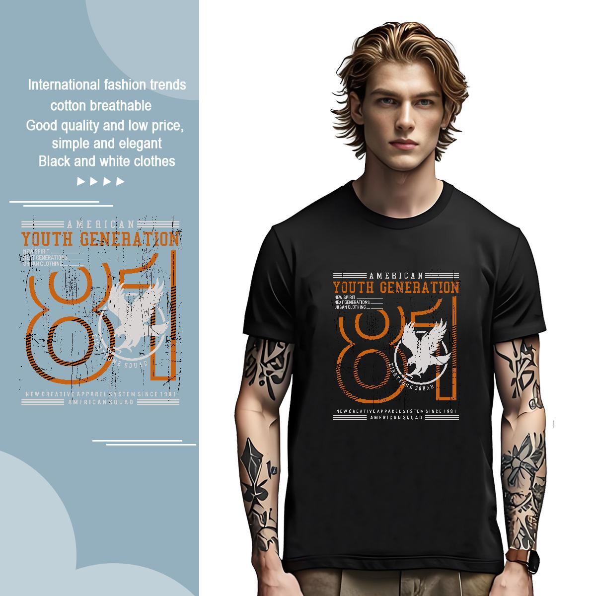 Loose number Mens T Shirts Daily Wear Couples T Shirts 100% Cotton 230g Classic Round Neck Short Sleeve Custom Printed Clothings