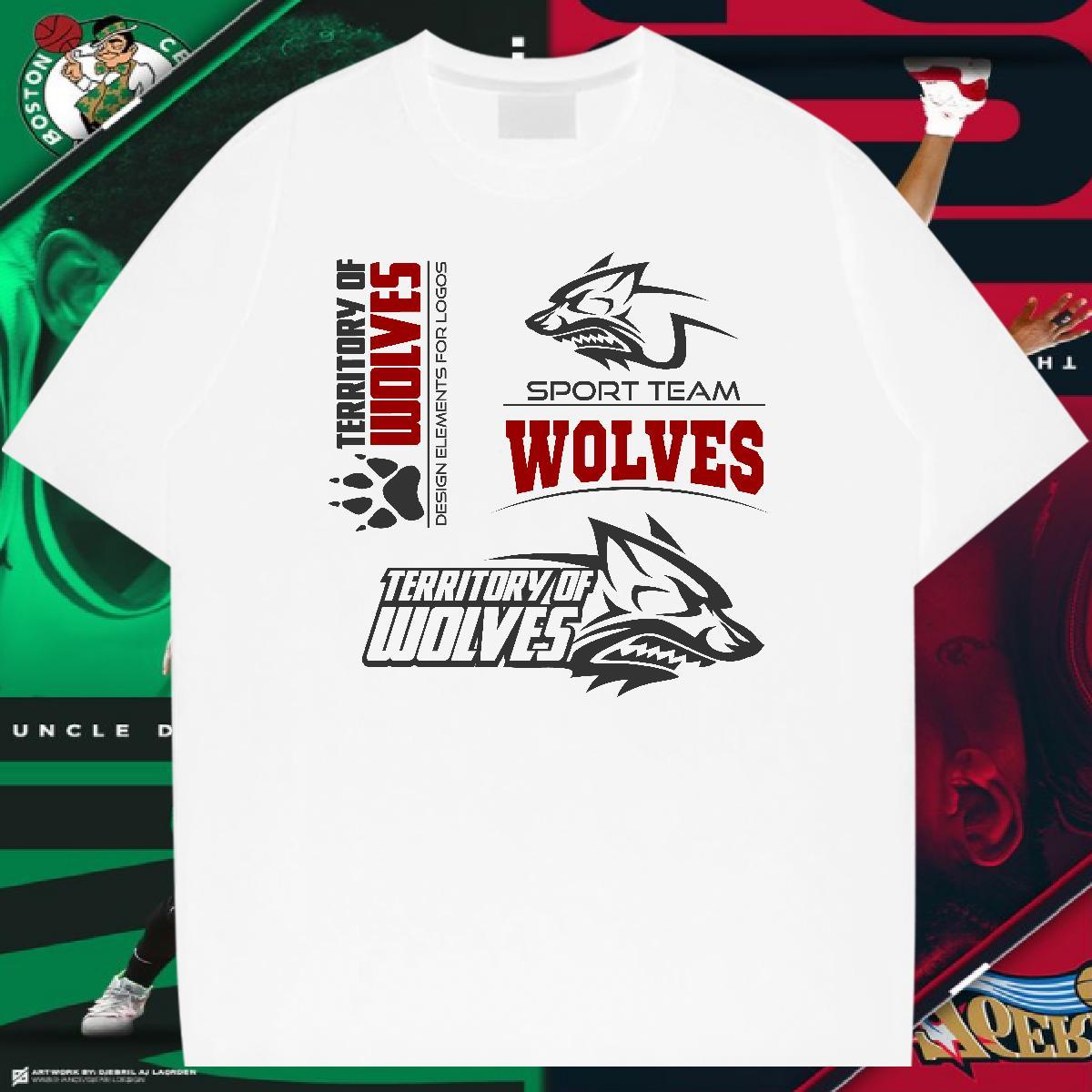 Cool T-Shirts for Men wolf Breathable Crew Neck Casual Daily Wear Oversized 3XL 4XL 230g Cotton Mens Tshirts New Arrival Clothings